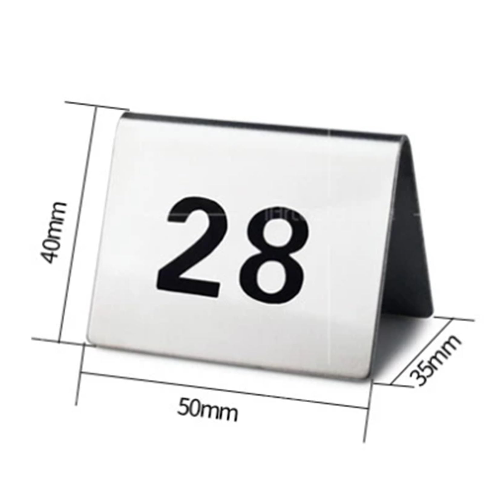 Juego de tarjetas con números de mesa de acero inoxidable, diseño apilable de doble cara, colas en restaurantes e identificación de números de llamada(1-50)
