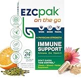 EZC Active Pak Immune Support, Echinacea, Zinc and Vitamin C, 10 Gluten-Free Vegetarian Capsules, Physician-Designed Immune Boosting Supplements (1 Pack)