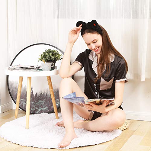 Sea Team Damesmode Pluche Hoofdband Haarlus Elastische Coral Fleece Haarband met Leuke Pompons voor Make-up Douche en… - Image 6