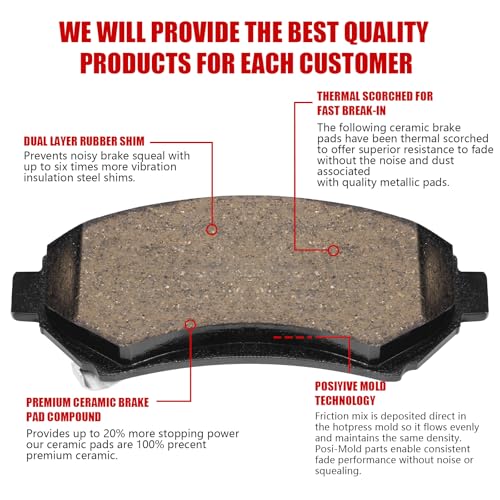 Image of D699 Front Ceramic Brake Pads Kit Fit For Oldsmobile Aurora 1997-1999, For Aurora 2001-2003, For Intrigue 1998-2002, For Silhouette 1997-2004, For Chevrolet Impala 2000-2005
