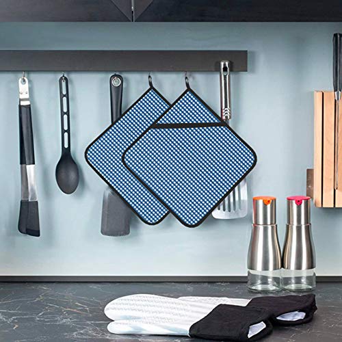 Gingham Check Plaid Fabric Squares Square Pot Holders Heat Resistant Kitchen Pot Holders 2 Pcs Kitchen Towels And Pot Holder Sets 8×8 Inch For Cooking And Baking #TOP5