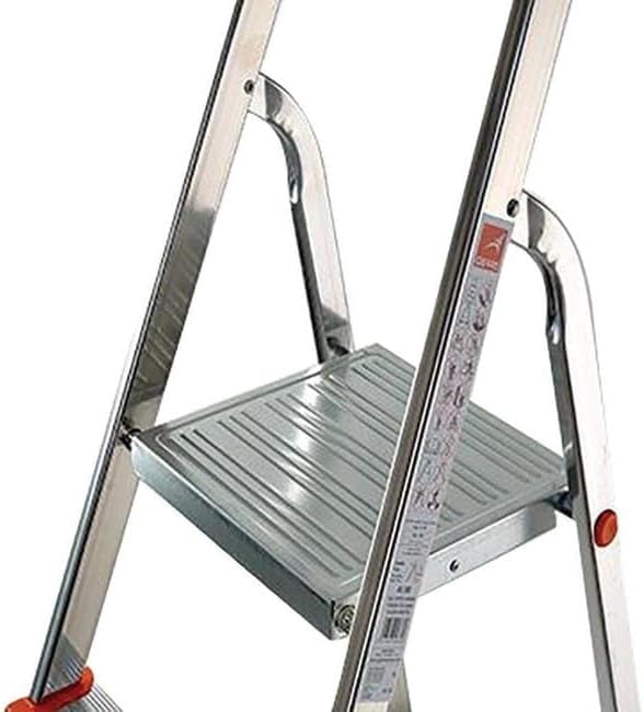 AERREGI Scala Scaletto 8 Gradini per uso professionale in Alluminio Portata 150 Kg Certificazione EN 131 Con Vano Portaoggetti