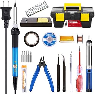 Soldering Iron Kit Electronics 60W Adjustable Temperature Soldering Iron, 5pcs Soldering Iron Tips