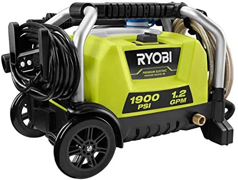 Miniatura 2 de RYOBI RY1419MTVNM 1900 PSI 1.2 GPM Lavadora eléctrica a presión con ruedas de agua fría (renovada)