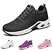 Toumov Womens Running Shoes Mesh Breathable Gym Work Fashion Sneakers Lightweight Arch Support Walking Shoes Non-Slip Tennis Sneakers Workout Gym Training Sneaker Trainers White