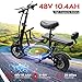 48V Electric Scooter with Seat, Adult Electric Scooters with Adult Seat, 500W Motor Peak 750W, 20 Miles, 18.75mph, Electric Scooter for Adults, Dual Braking System, 14