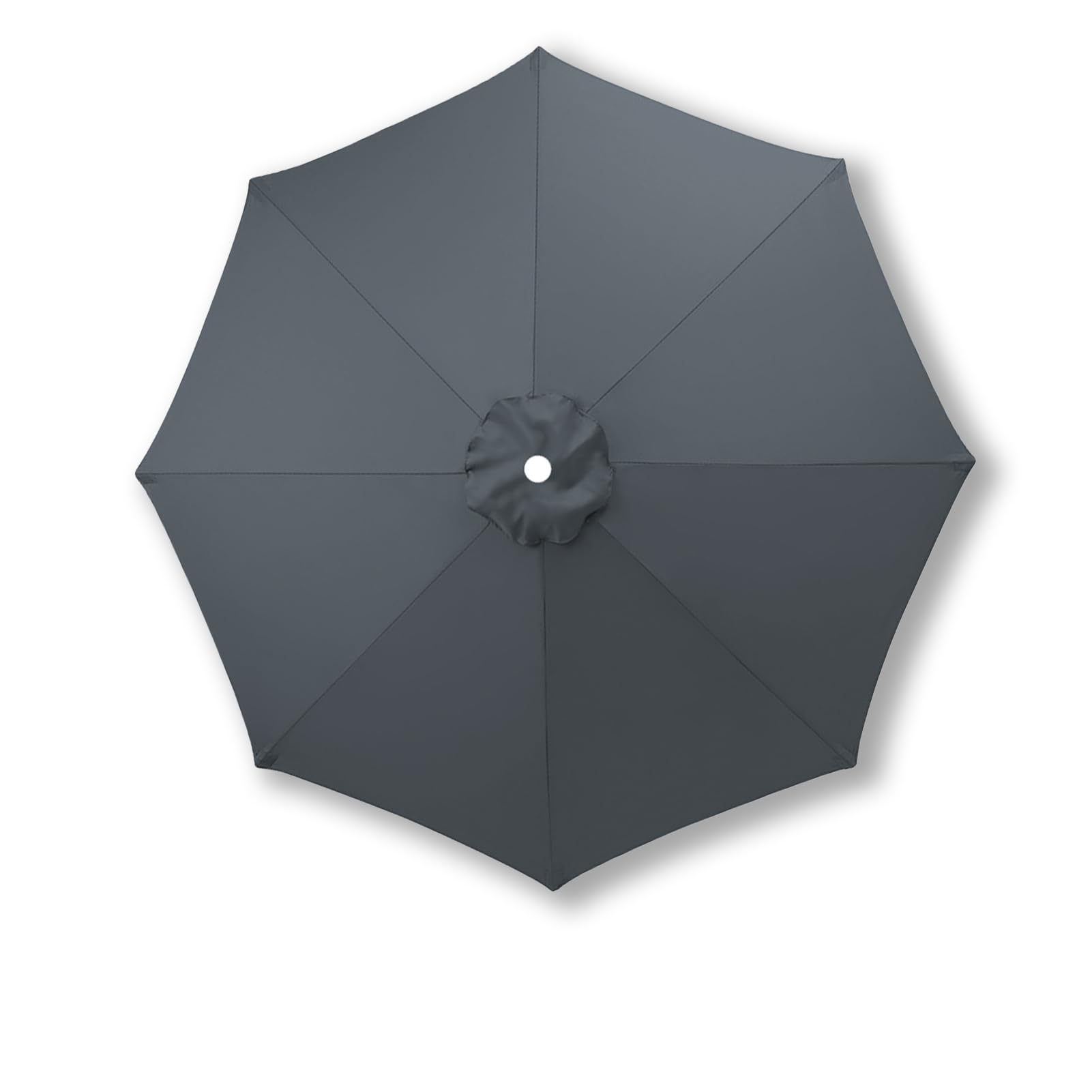 UemumPem 3.5m/3.0m/2.8m/2.7m/2.5m/2.3m/2.0m Replacement Parasol Canopy, 6/8 Ribs for Garden Umbrella Replacement Fabric, UPF 50+ Parasol Replacement Canopy for Market/Beach (Grey,2.0m / 8 Ribs)