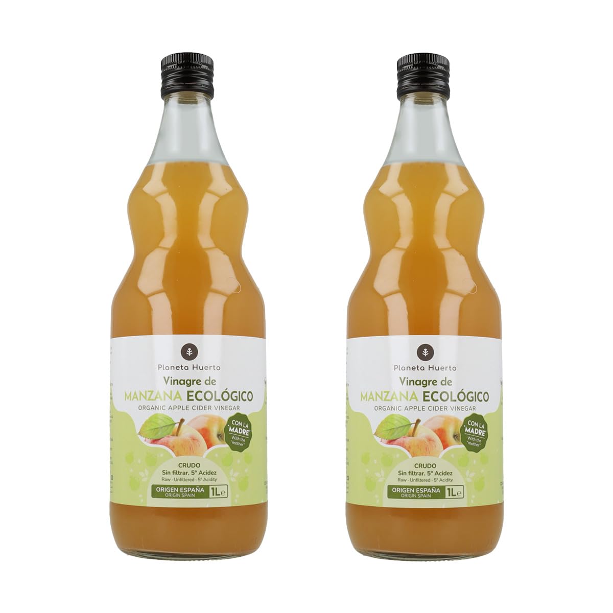 Planeta Huerto Vinagre de Manzana ECO Crudo sin Filtrar con la Madre 1L Pack 2x
