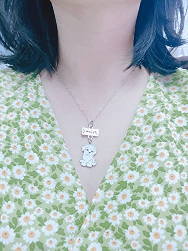 Harikaji Best Friend Necklaces,Lovely Dog Pendant Friendship Set Metal Necklace For Valentine's Day Present Birthday Christmas (Bichon Frise) #TOP3