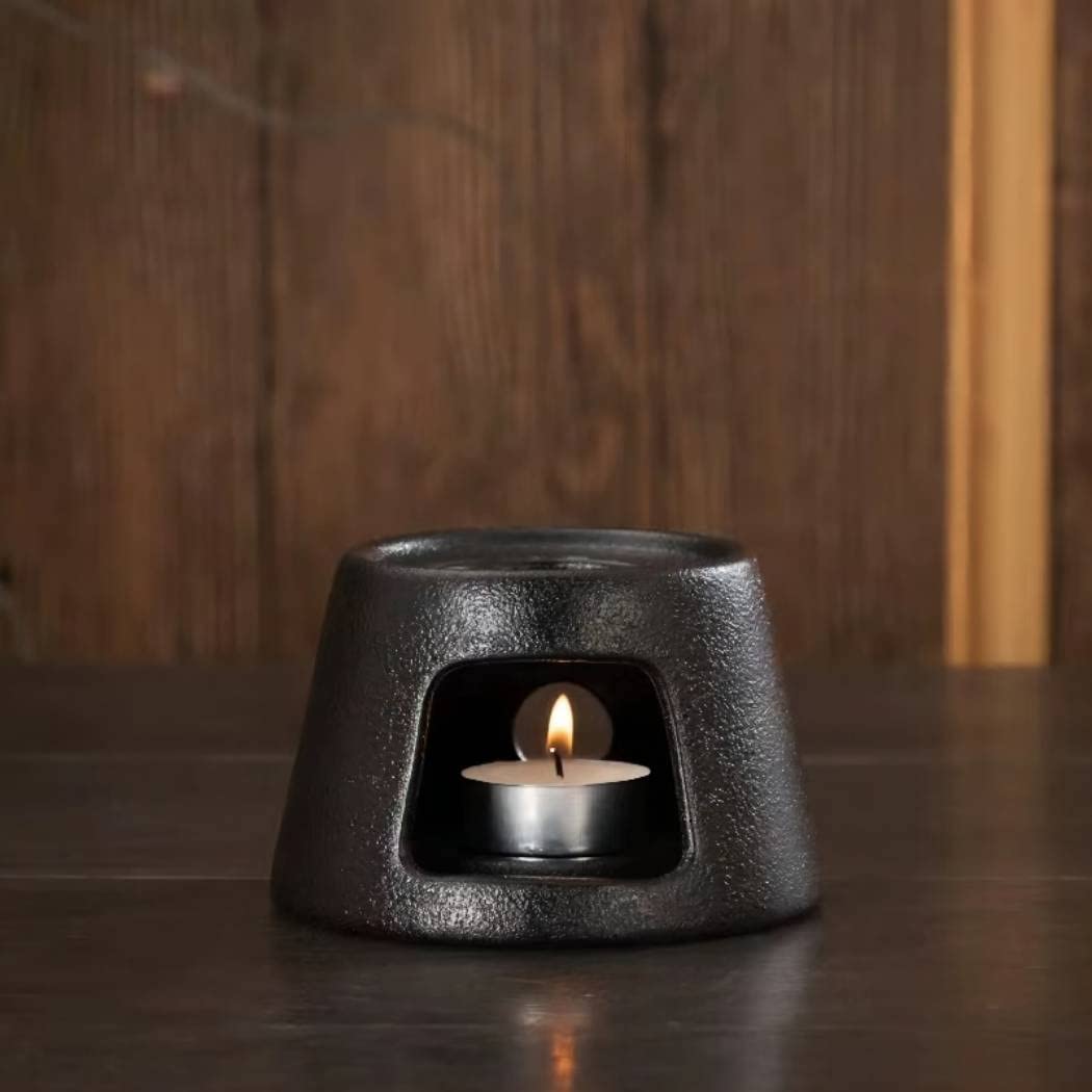 Bruciatore di oli essenziali e diffusore di cera, fatto a mano, grande capacità, portacandele in ceramica per aromaterapia, decorazione per la casa e la camera da letto, elegante design marrone
