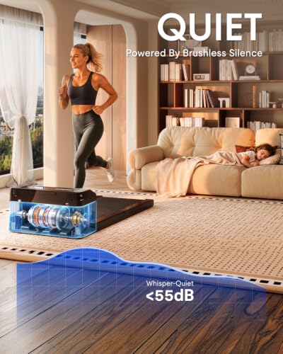 Image of FLEXISPOT Foldable Walking Pad Treadmill for Home Office, Under Desk Treadmill with Fold-in-Half Design, Quiet Brushless Walking Experience, 264 LBS Capacity, Easy Storage