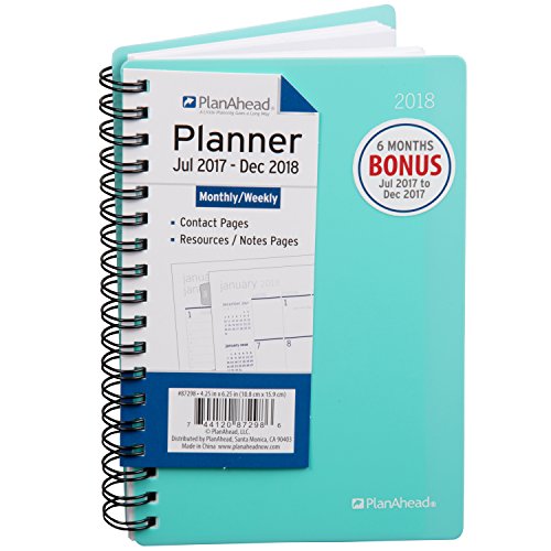 PlanAhead 2018 Planner, 18 Month Small Weekly/Monthly Planner - Includes Additional Contact Pages
