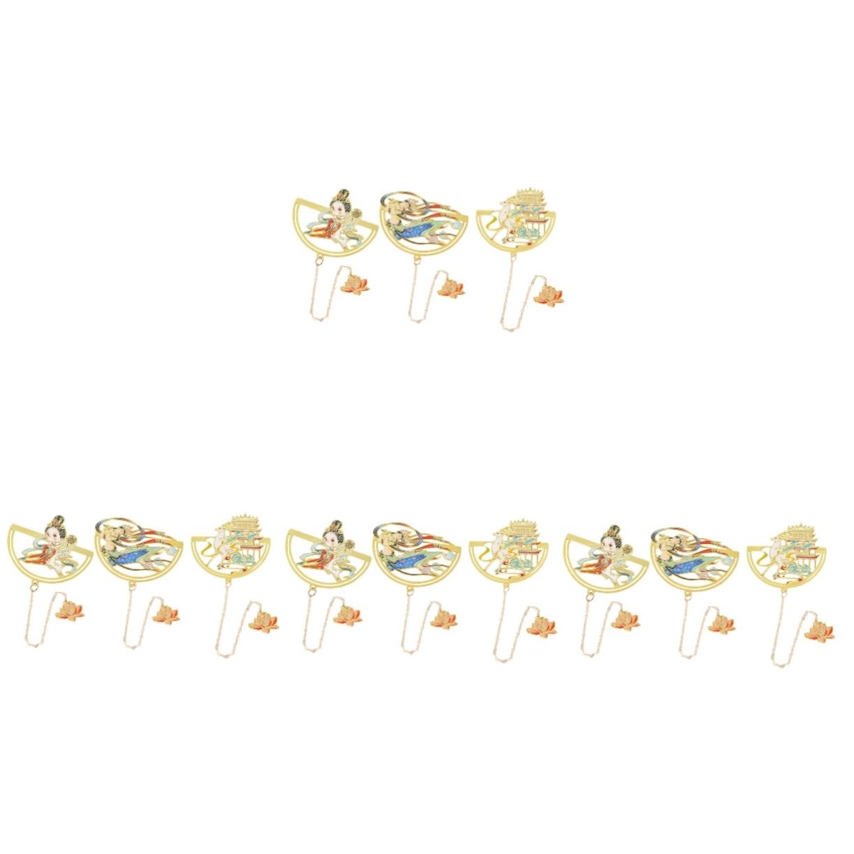 DOITOOL Marcadores De Página Metálicos Con Cadena Marcadores De Libros 3 Piezas X 4