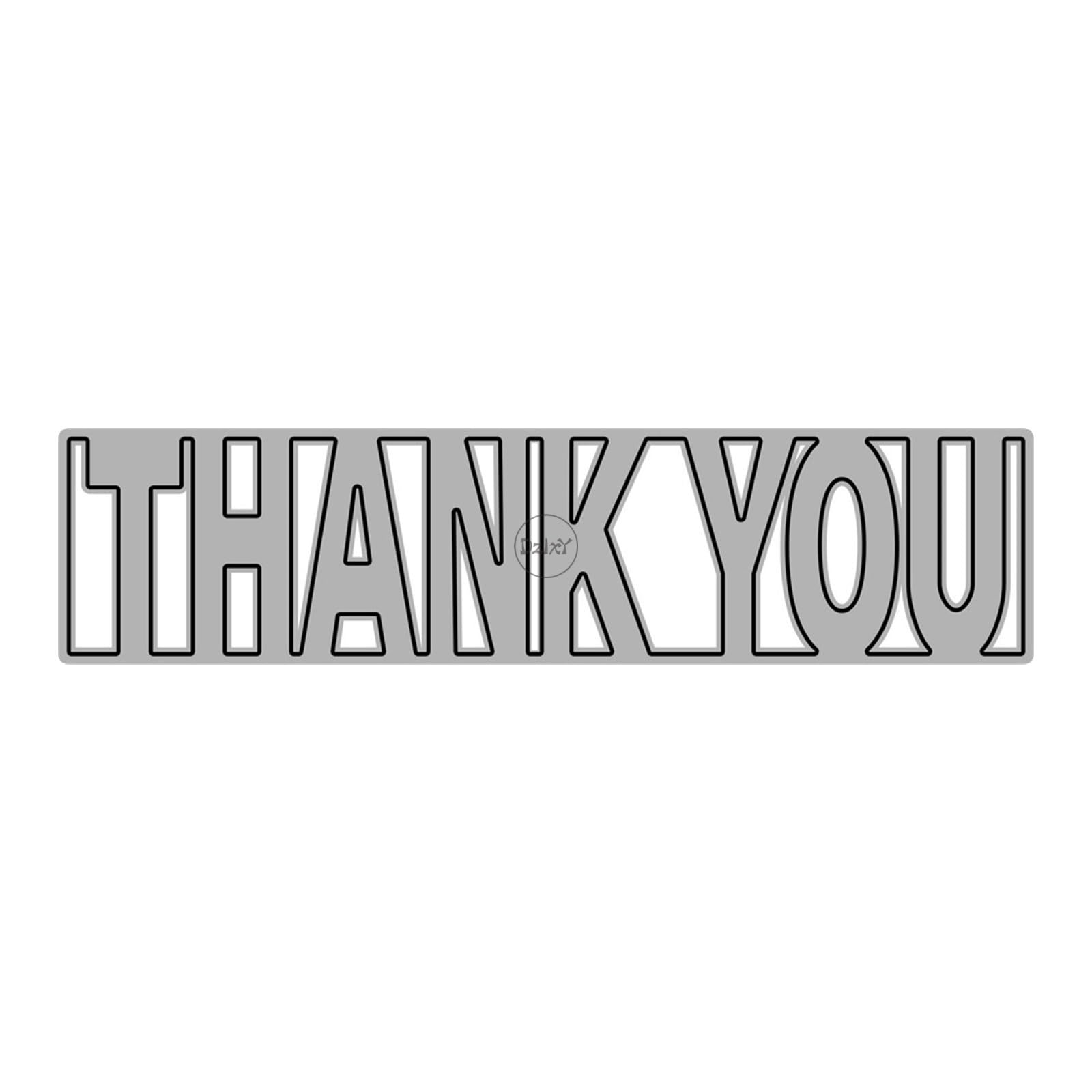 Hollowout English Word Thank You Metal Cutting Dies for Card Making