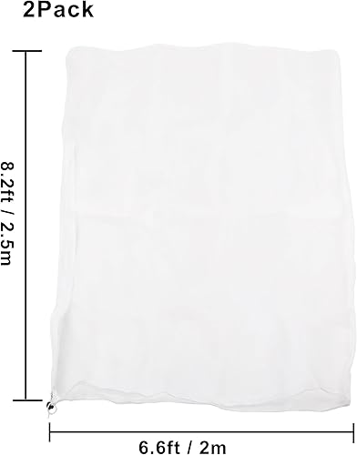 Miniatura 2 de Vagocom Paquete de 2 mallas grandes de protección para jardín, 6.6 pies x 8.2 pies, cubierta de red para pájaros con cremallera y cordón, protege