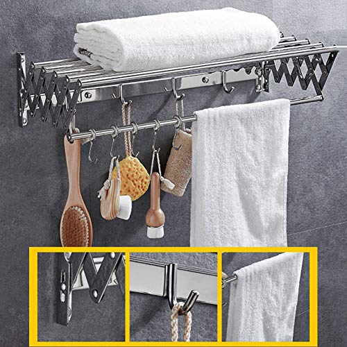 Porte-serviette pour salle de bain 80 cm résistant à la rouille et pliant - 7