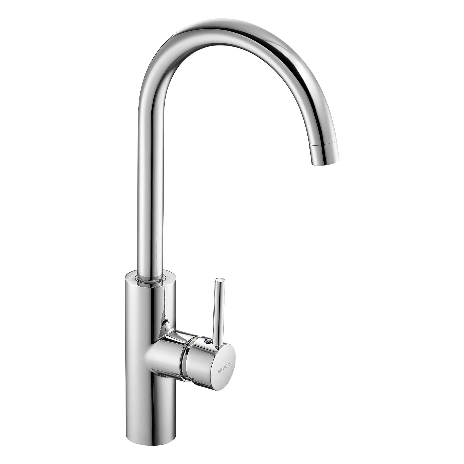 VEVOR Grifo de Lavabo sin Contacto para Baño, Grifo Automático Manual con Sensor para Lavabo e Inodoro, Cuello de Cisne, Cromado Plateado, Resistente a la Corrosión, 104 x 52 x 395 mm, 7,6 L/min