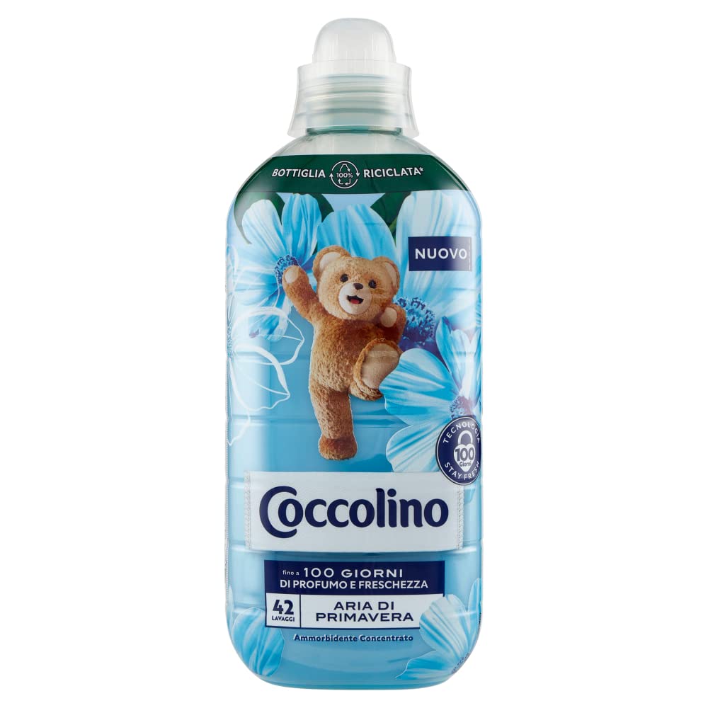 Coccolino Aria di Primavera 8 unidades, perfume y frescura para 100 días, suavizante concentrado, aire de primavera, 42 lavados, 980 ml + lata de 400 g de Polpa Gourmet italiana