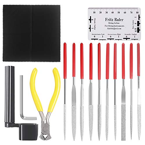 Gitaarreparatieset en onderhoudsaccessoires, gereedschapsset met gitaarnaald, actieliniaal, gauge snaarzwengel en cutter… - Image 5