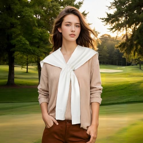 Women's Sweater Shawl Wraps Sleeves Knitted Collar Sweater Scarf Top Casual Lightweight Shoulder Cape Accessories3