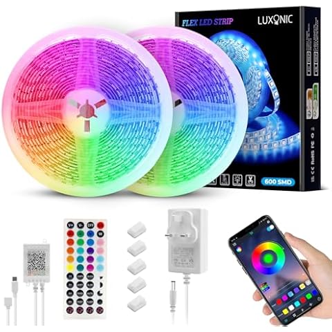 LUXONIC Waterproof RGB LED Strip Light 10M Cover