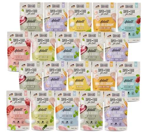 Macs Cat Multipack | 20 x 100g | garantierter 5 Sorten Mix | Getreidefreies Nassfutter für Katzen