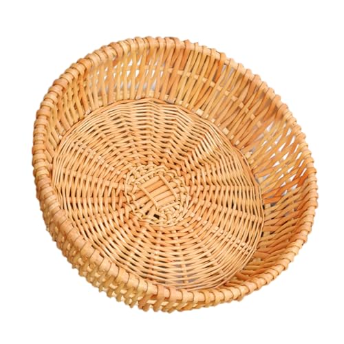 OFFSCH Rattan Bread Serving Basket 25cm Woven Storage Basket for Home Kitchen