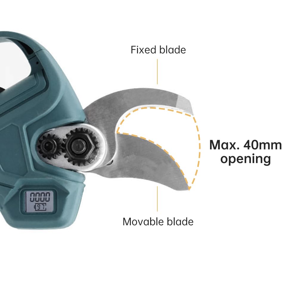 Weytoll Tijeras de podar eléctricas de 21 V, podadora inalámbrica con potente motor sin escobillas, diámetro de corte de 3 cm, batería de 2000 mAh, cortadoras de jardín con estuche de transporte