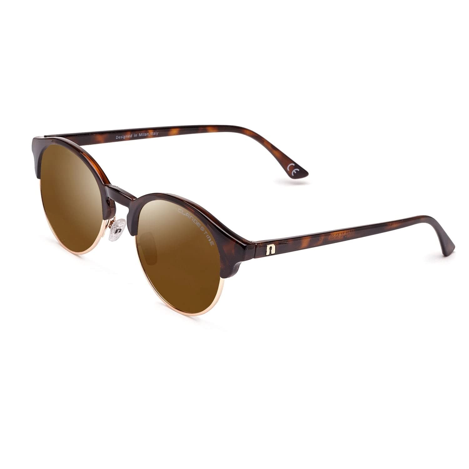 CLANDESTINE Model Collecties - Mannen en Vrouwen Anti-glare HD Unisex Zonnebril, Goud - Bruin Nylon Hd (Bruin), one size