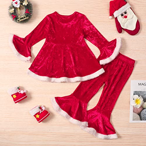 Mercatoo Blusa cropped infantil fofa infantil infantil para meninas terno de Natal cosplay patchwork