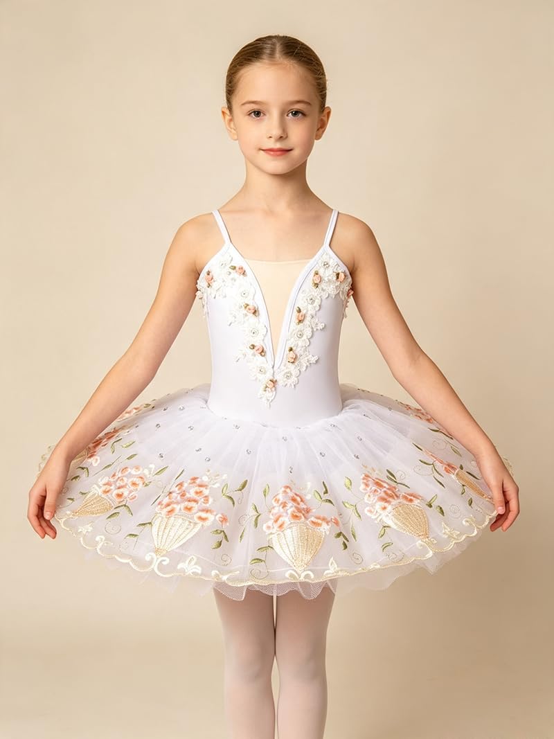 Body da Ballo per Bambine, tutù Abito da Principessa per competizioni | Pattinaggio con cinghie ginnastica abbigliamento da ballo abiti cigno fatato spettacolo ballo sala costume ballerina