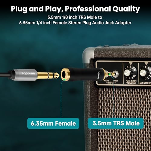Image of 3.5mm TRS Male to 6.35mm Female Adapter 2 Pack