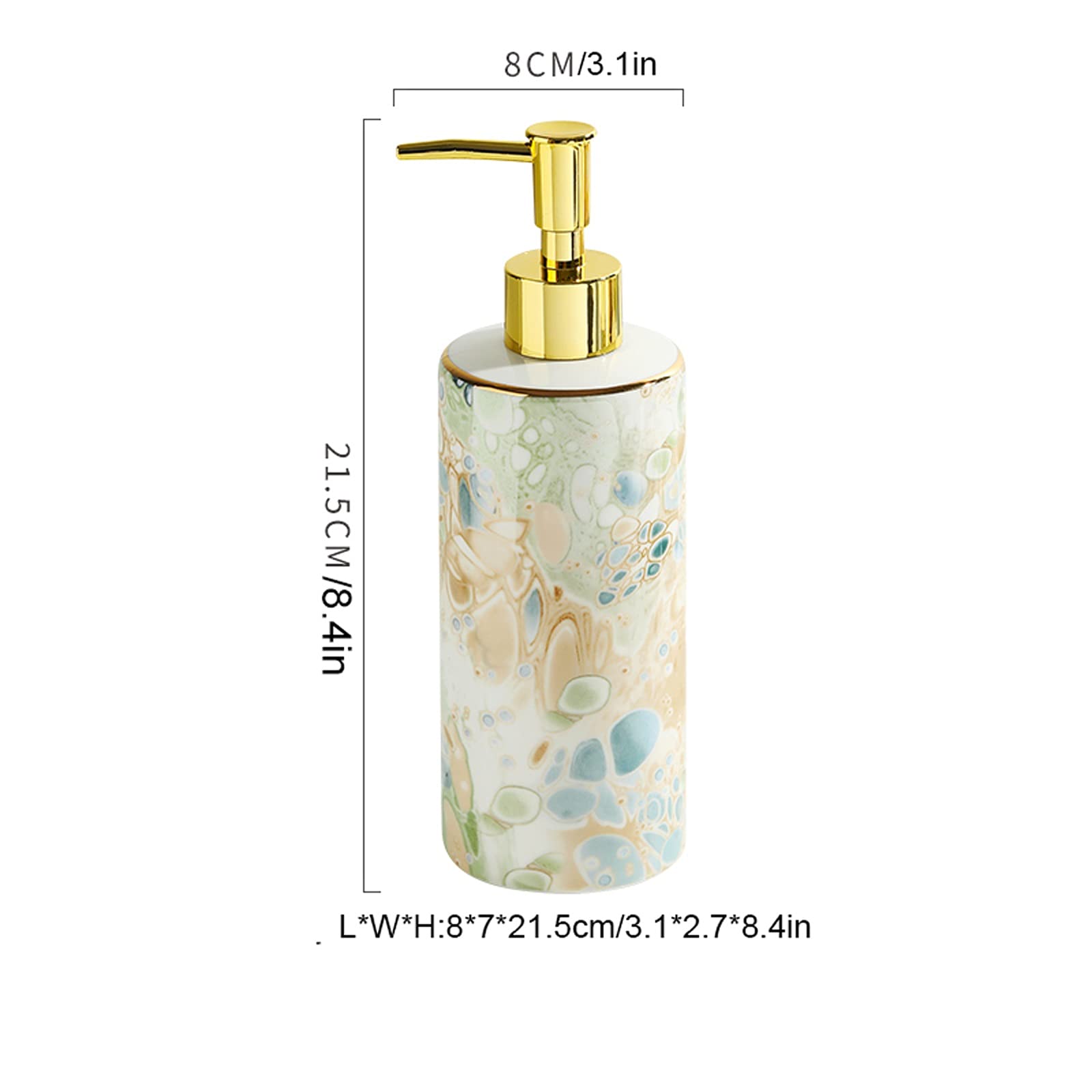 Dispensador de ducha, pequeño frasco de cerámica para loción con dosificador de bomba de plástico para champú y jabón líquido, apto para uso doméstico en el baño, 390 ml / 13,7 oz (color: azul)