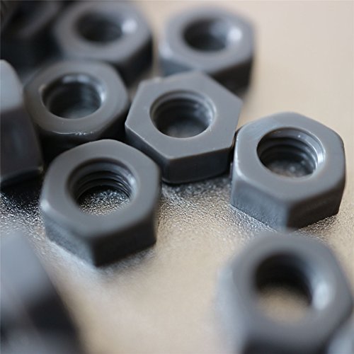50 x PVC Sechskantschrauben Grau, Muttern und Schrauben aus PVC-U-Kunststoff, oxidationsbeständig, wasserfest, stabil, M4 x 20mm