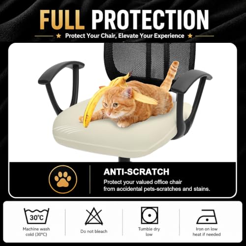 Image of DIVA EN CAMINO DEC Stretchable Desk Office Chair Seat Cushion Covers - Universal Spandex Computer Chair Slipcover - Removable Washable Cushion Protectors for Dogs, Cats, Pets