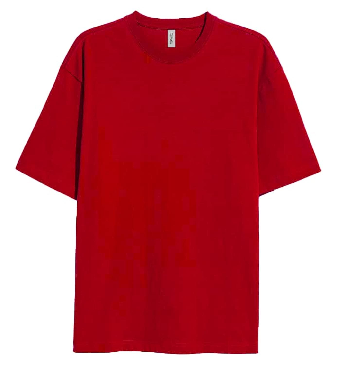 GenericQumash Milano Oversize Plain Round Neck Tshirt, Thick Neck Rib, 100% Cotton Jersey Color: White, Size: Small