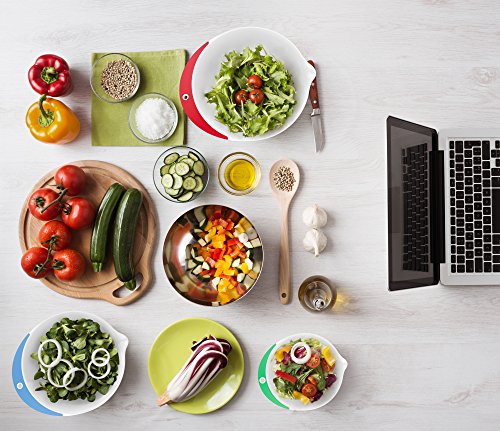 Vremi 3 Piece Plastic Mixing Bowl Set - Nesting Mixing Bowl With Rubber Grip Handles Easy Pour Spout And Non Slip Bottom - Three Sizes Small Large Capacity For Kitchen Baking Or Salad - White Multi #TOP4