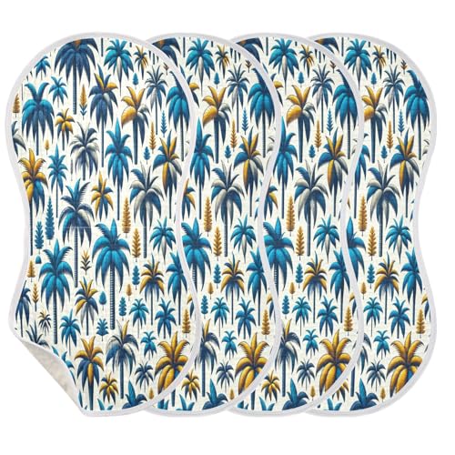JUZIHAI 2Pack Plam Trees Baby Burp Cloths Soft Cotton Burp Rags,Super Absorbent Burp Cloth Bag for Newborn Baby Boys/Girls3
