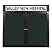 36"H x 60"W Outdoor/Indoor Headliner Bulletin Board, With 6" Lighted White Acrylic Header, 2 Doors, Bronze Aluminum Frame Finish, Ebony Vinyl Surface
