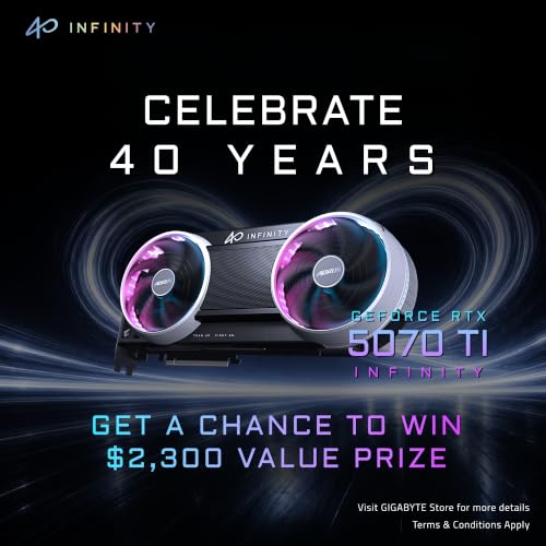 Image of GIGABYTE AORUS GeForce RTX 5070 Ti Infinity 16G Graphics Card, 16GB 256-bit GDDR7, PCIe 5.0, WINDFORCE HYPERBURST Cooling System, GV-N507TAORUS IF-16GD Video Card