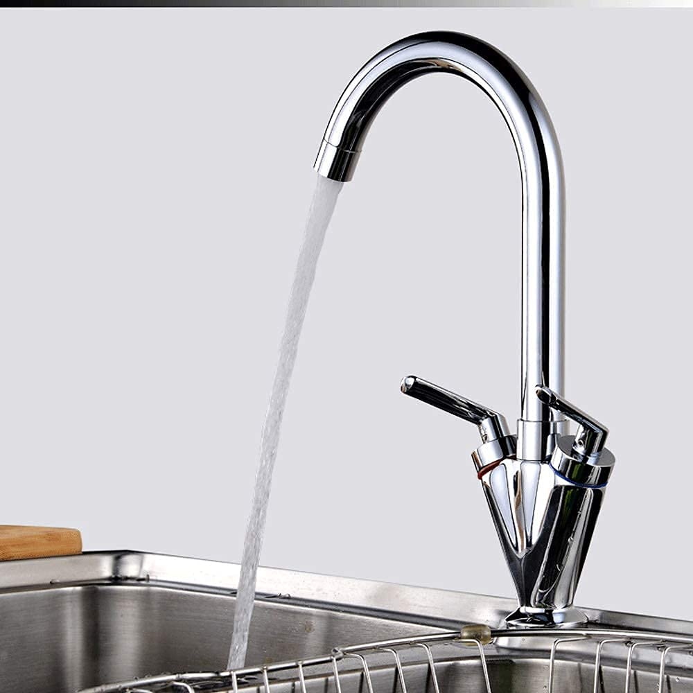 grifo para lavabo, Grifo monobloque mezclador de lavabo con caño giratorio moderno y