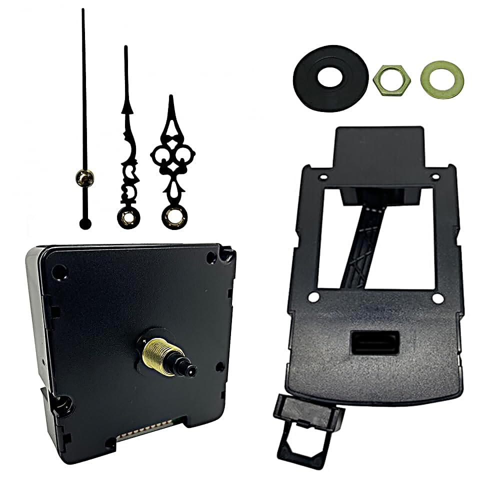 New Replacement Pendulum Drive HD-1688 Sheng Bang Radio Controlled UK MSF Automatic Atomic Ticking Quartz Clock Mechanisms Battery Powered For Wall Clocks (5, 76mm Black Metal)