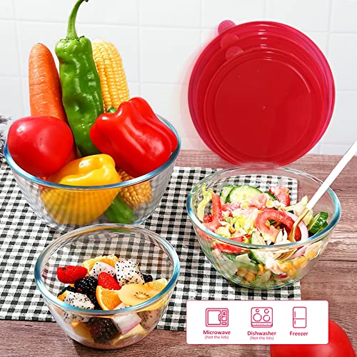 Buy KOMUEE 14Piece Glass Mixing Bowls with Lids Set,Glass Salad bowls