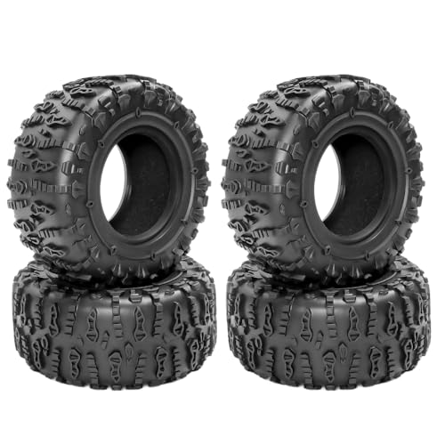 RcThjia 2.6” RC Tire-All Terrain Super Soft Sticky Tires 135mm Tall 2.6in Crawler Tires for 1/7 1/8 1/10 Scale Off Road Race, Suitable for Axial RBX10 MJX H8H MK07 KM4 4082/83 1/7 1/8 1/10 Crawler Car