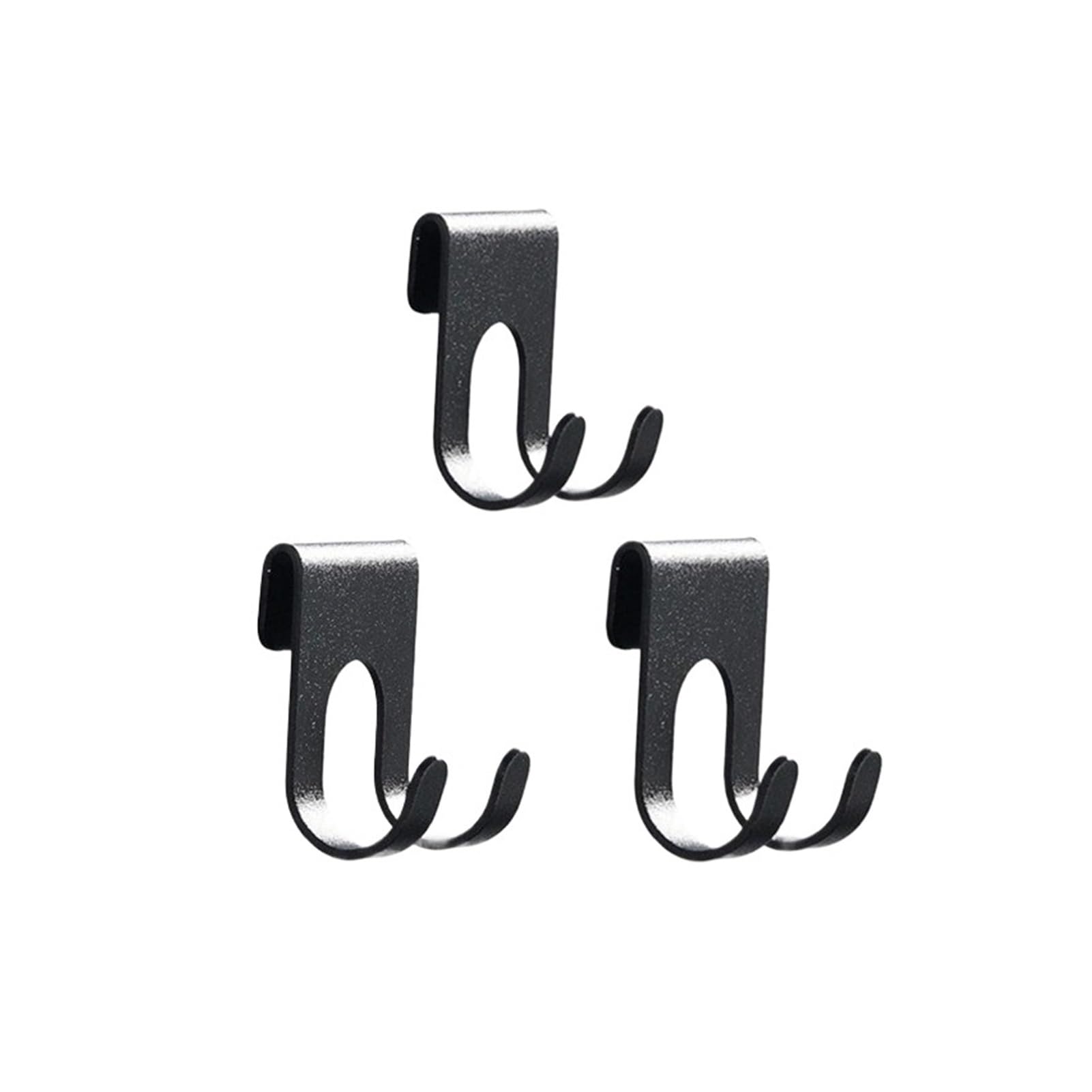 Pexlor Black-3Pcs 1/3Pcs Aluminum Shower Glass Door Hook, Free Hole Towel Rack Key Hanger(Black-3Pcs)