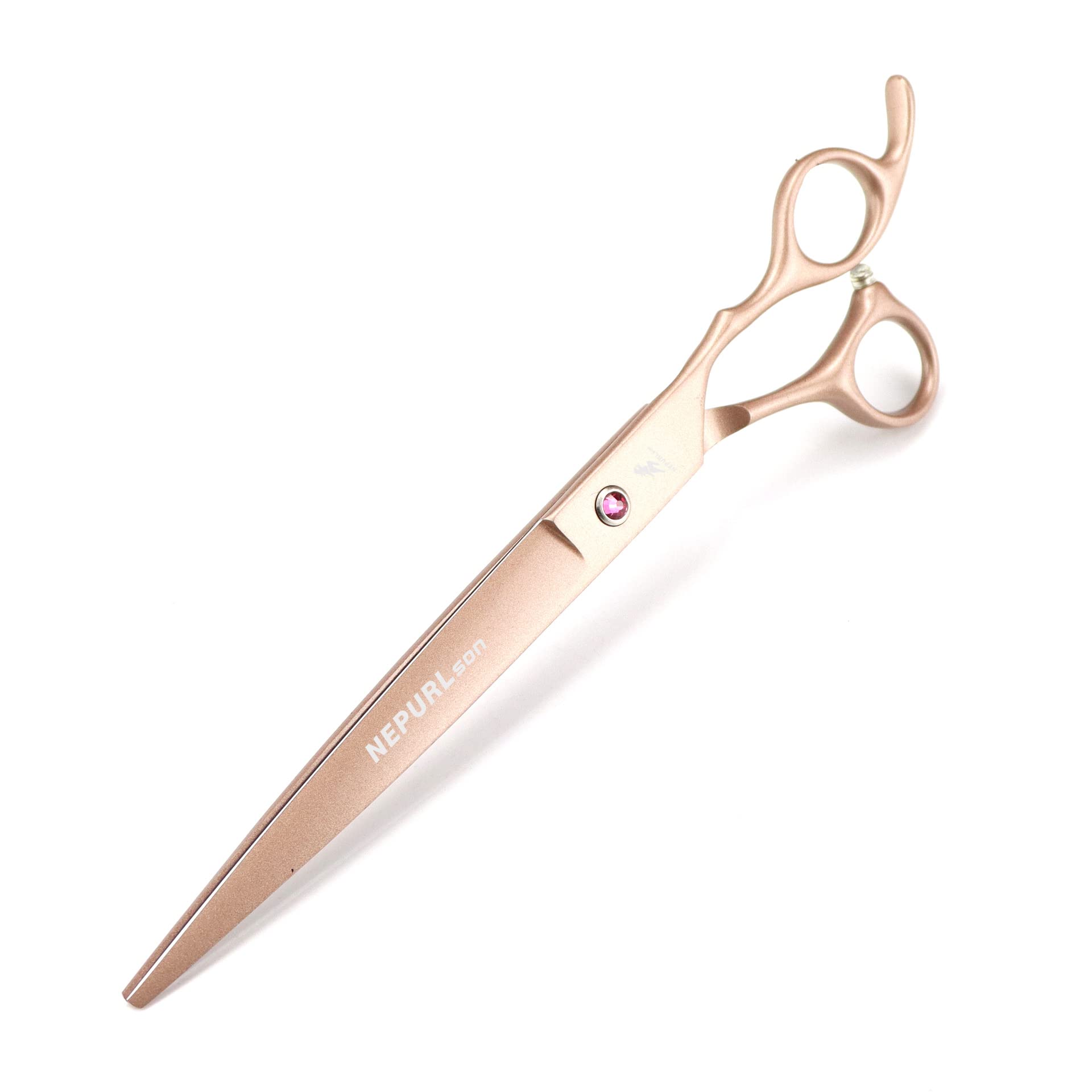 Hundepflege-Scherenkit, 8,0-Zoll-Gold Finish 4CR Stahl Haustierschere mit gerader, gebogenen und Fischknochenverdünnungschere,Wide