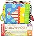 Infantino Peek & Seek Discovery Cube - Soft Development Toy, Peek-A-Boo Mirror, Clacker Rings, Crinkle & Rattle Sounds - Sensory Play, Ages 3 Months +