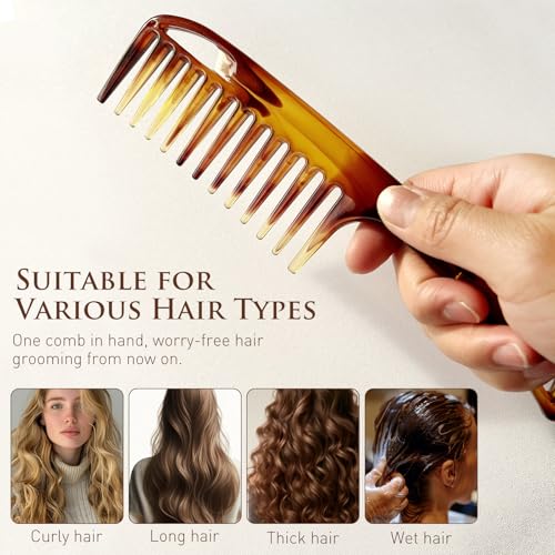 Peine desenredante ancho anti-frizz para cabello rizado miniatura 4