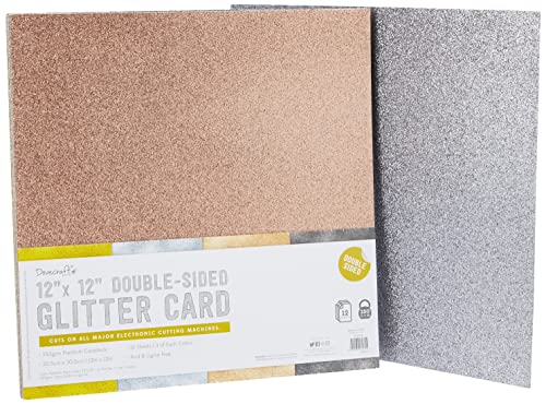 Dovecraft Essentials DCGCD043 - Paper & Card - A4 Double Sided Glitter Card Bumper Pack - Metallics (300gsm, 12 Pack)