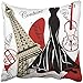 Poszewka na poduszkę Paryż francuska Couture trend wieszak elegancka kobieta wybieg romans elegancka poszewka na poduszkę spersonalizowane poszewki na poduszki luksusowe poszewki na poduszkę 45 x 45 cm